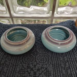 Elegant Ceramic Bowls in Blue and Purple